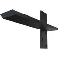 Ekena Millwork 2 1/2"W x 12"D Floating Steel Heavy Duty Wall Mount, Powder Coated Black BKTM02X12FWPBL